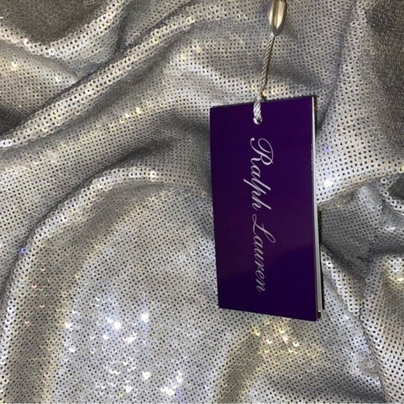 NWT Ralph Lauren Purple Label Runway Collection Silver Sequin Sheath Dress 8 - Picture 12 of 14